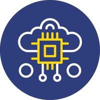 Swarm Intelligence Dual Line Circle Icon vector