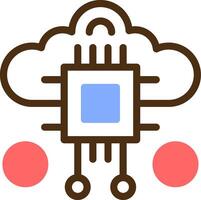Swarm Intelligence Color Filled Icon vector