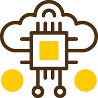 Swarm Intelligence Yellow Lieanr Circle Icon vector