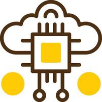 Swarm Intelligence Yellow Lieanr Circle Icon vector