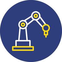 Robotics Arm Dual Line Circle Icon vector