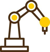 Robotics Arm Yellow Lieanr Circle Icon vector