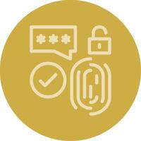 Biometric Security Line Multi color Icon vector