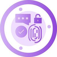 Biometric Security Glyph Gradient Icon vector