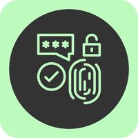 Biometric Security Linear Round Icon vector