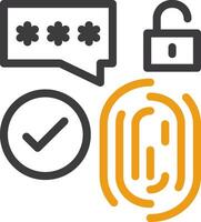 Biometric Security Line Circle Icon vector