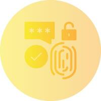 Biometric Security Gradient Circle Icon vector