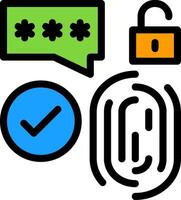 Biometric Security Line Filled Icon vector