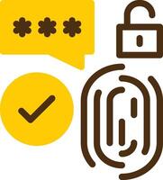 Biometric Security Yellow Lieanr Circle Icon vector