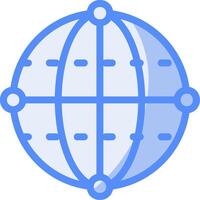 Quantum Algorithm Line Filled Blue Icon vector