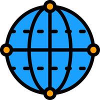Quantum Algorithm Line Filled Icon vector