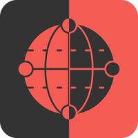 Quantum Algorithm Red Inverse Icon vector