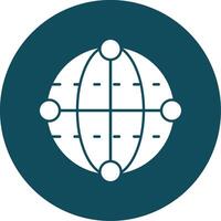 Quantum Algorithm Glyph Circle Icon vector