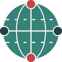 Quantum Algorithm Glyph Two Color Icon vector