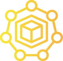 Blockchain Linear Gradient Icon vector