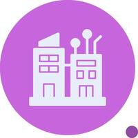 Smart City Glyph Shadow Icon vector