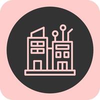 Smart City Linear Round Icon vector