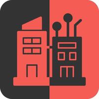 Smart City Red Inverse Icon vector