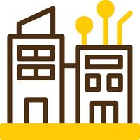 Smart City Yellow Lieanr Circle Icon vector