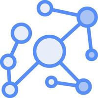 Knowledge Graph Line Filled Blue Icon vector