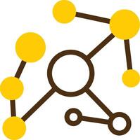 Knowledge Graph Yellow Lieanr Circle Icon vector