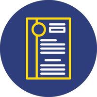 Resume document Dual Line Circle Icon vector