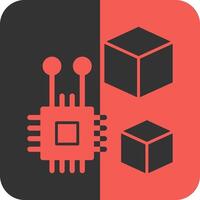 Digital Twin Red Inverse Icon vector