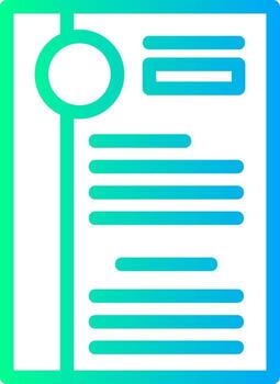 Resume document Linear Gradient Icon vector