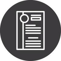 Resume document Outline Circle Icon vector