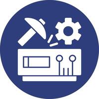 Data Mining Glyph Circle Icon vector