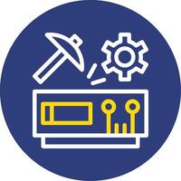 datos minería doble línea circulo icono vector