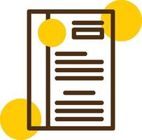 currículum documento amarillo mentir circulo icono vector