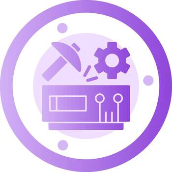 datos minería glifo degradado icono vector