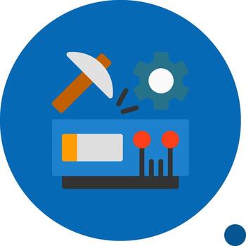 datos minería plano sombra icono vector