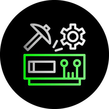 datos minería doble degradado circulo icono vector