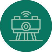 Swarm Robotics Line Multi color Icon vector