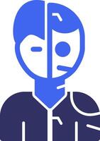 Humanoid Robot Solid Two Color Icon vector