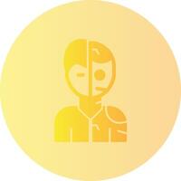 Humanoid Robot Gradient Circle Icon vector