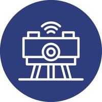 Swarm Robotics Outline Circle Icon vector
