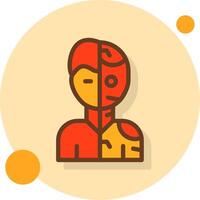 Humanoid Robot Filled Shadow Circle Icon vector