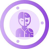 Humanoid Robot Glyph Gradient Icon vector