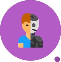 Humanoid Robot Flat Shadow Icon vector