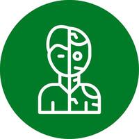 Humanoid Robot Outline Circle Icon vector