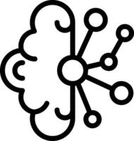 Brain Interface Line Icon vector