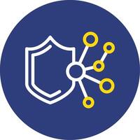 Cybersecurity Dual Line Circle Icon vector