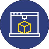 3D Printing Dual Line Circle Icon vector