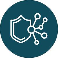 Cybersecurity Outline Circle Icon vector