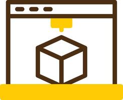 3D Printing Yellow Lieanr Circle Icon vector