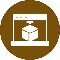 3D Printing Glyph Circle Icon vector
