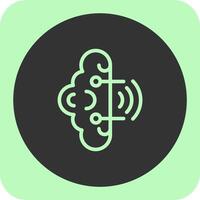 Brainwaves Linear Round Icon vector